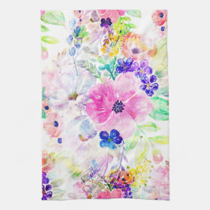 Hübsche Blume Boho Floral Watercolor Design Geschirrtuch