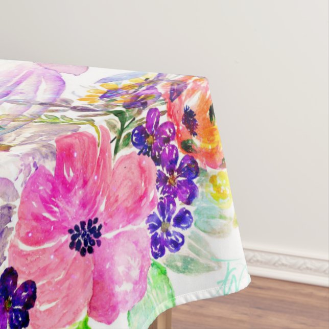 Hübsche Blume Boho Floral Watercolor Design Tischdecke (Beispiel)
