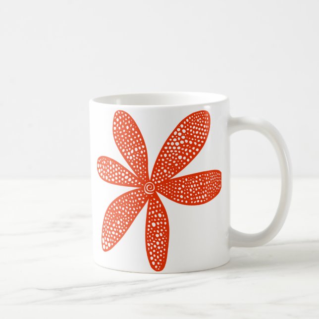 Hübsche Blume - Brick Red Kaffeetasse (Rechts)