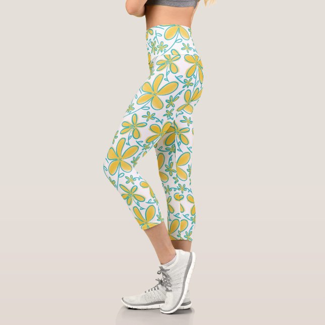 Hübsche Blume Capri Leggings (Links)