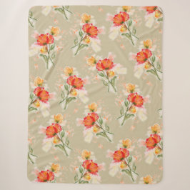 Hübsche Blume der Aquarelltöne auf Sherpa-Decken Sherpadecke