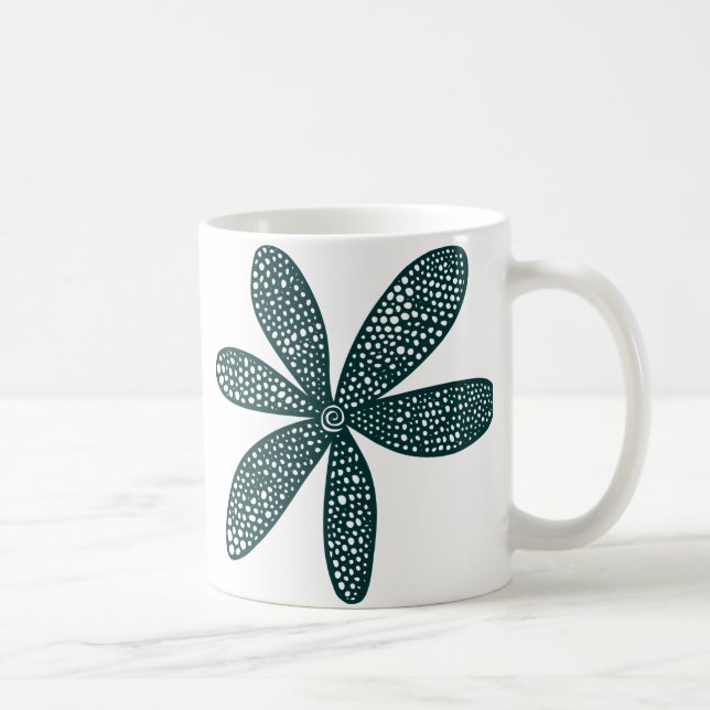 Hübsche Blume - Dunkelgrün Kaffeetasse (Rechts)