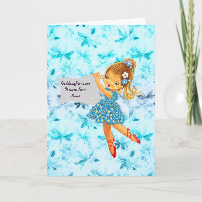 Hübsche Blume Fairy GodTochtergeschenk Personalisi Feiertagskarte (Vorderseite)