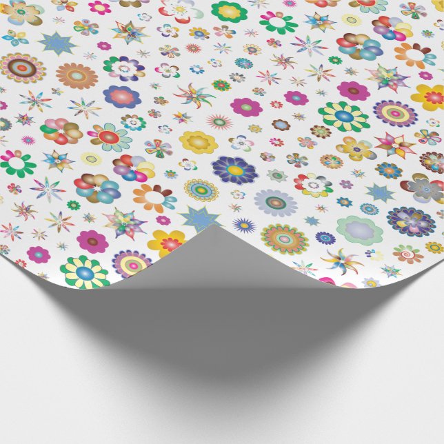 Hübsche Blume - farbiges Verpackungspapier Geschenkpapier (Ecke)