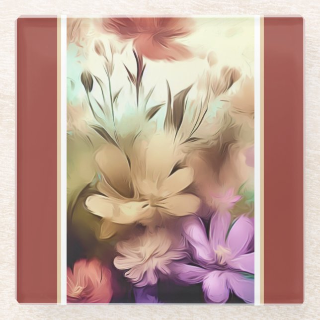 Hübsche Blume Glasuntersetzer (Vorderseite)