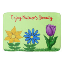 Hübsche Blume Grünbadematte