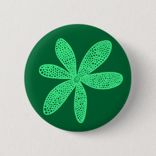 Hübsche Blume - Grüne Münze 006633 Button