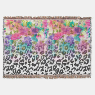 Hübsche Blume Handfarbe Leopard Decke