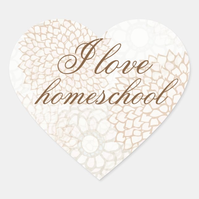 Hübsche Blume Herz-Aufkleber (Vorderseite)