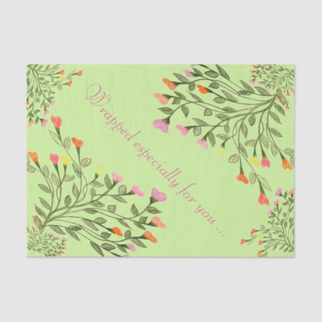 Hübsche Blume Herzklopfteppich Seidenpapier (Vorderseite)