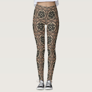 Hübsche Blume in Brauntönen Leggings