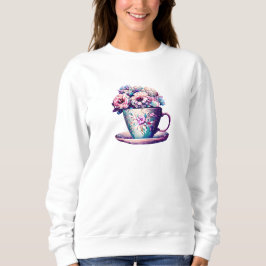 Hübsche Blume in der Teacup-China Sweatshirt