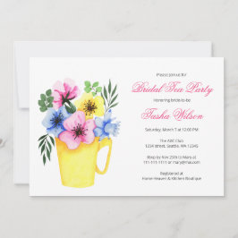 Hübsche Blume in einem Teacup Brautparty Teezeremo Einladung