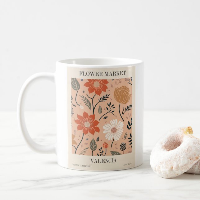 Hübsche Blume Kaffeetasse (Mit Donut)
