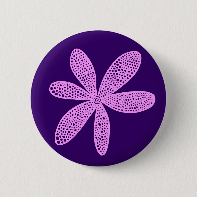Hübsche Blume - Leichte Violette auf Lila Button (Vorderseite)