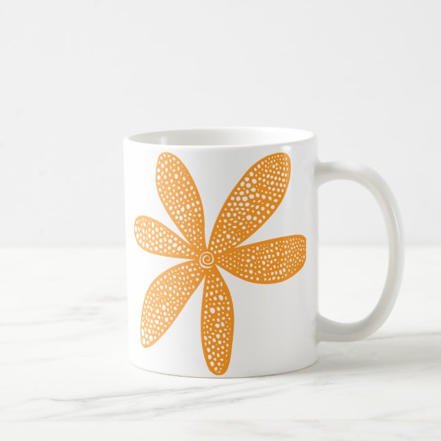 Hübsche Blume - Leichtorange Kaffeetasse (Rechts)