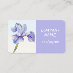 hübsche Blume lila Iris Aquarell individuell Visitenkarte