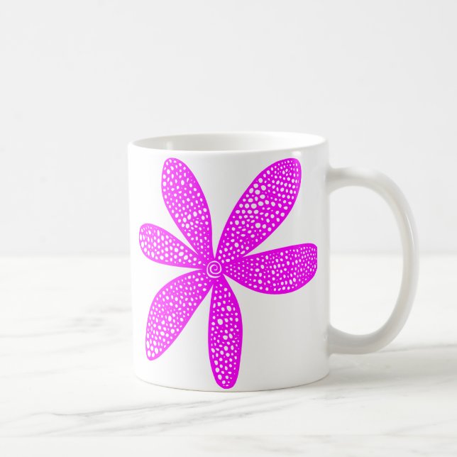 Hübsche Blume - Magenta Kaffeetasse (Rechts)