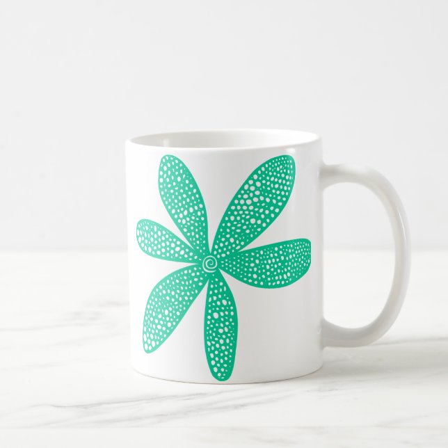 Hübsche Blume - Meeresgrün Kaffeetasse (Rechts)
