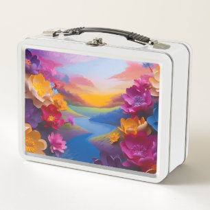 Hübsche Blume Metall Brotdose