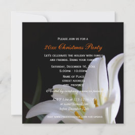 Hübsche Blume mit weißer Lilie Weihnachten Party Einladung