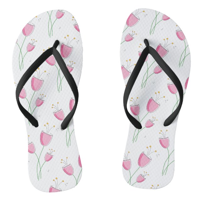Hübsche Blume Muster Slim Rips Flip Flops (Fußbett)