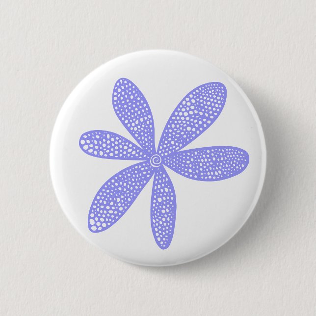 Hübsche Blume - Pastellblau auf Weiß Button (Vorderseite)
