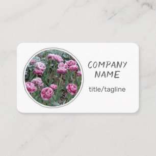 hübsche Blume rosa Tulpen auf weiß Visitenkarte