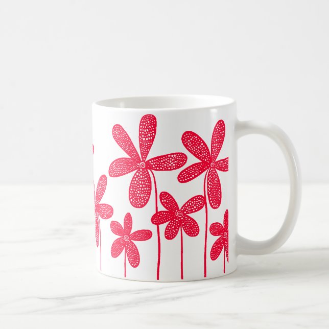 Hübsche Blume - Rot Kaffeetasse (Rechts)