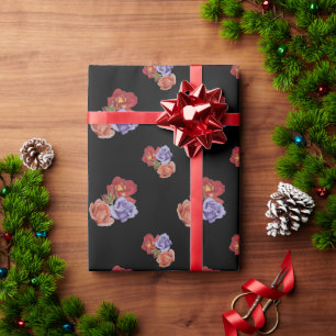 hübsche Blume rote Rosen und Rose Knospen Blütenbl Geschenkpapier