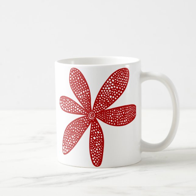 Hübsche Blume - Ruby Red Kaffeetasse (Rechts)