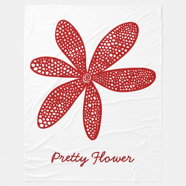 Hübsche Blume - Ruby Red on White Fleecedecke (Vorderseite)