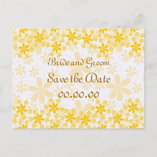 Hübsche Blume Save the Date Postkarten (Vorderseite)