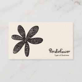 Hübsche Blume - Schwarz auf Weiß (Creme Card) Visitenkarte