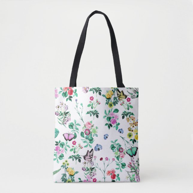 Hübsche Blume und Schmetterlinge Tasche (Vorderseite)