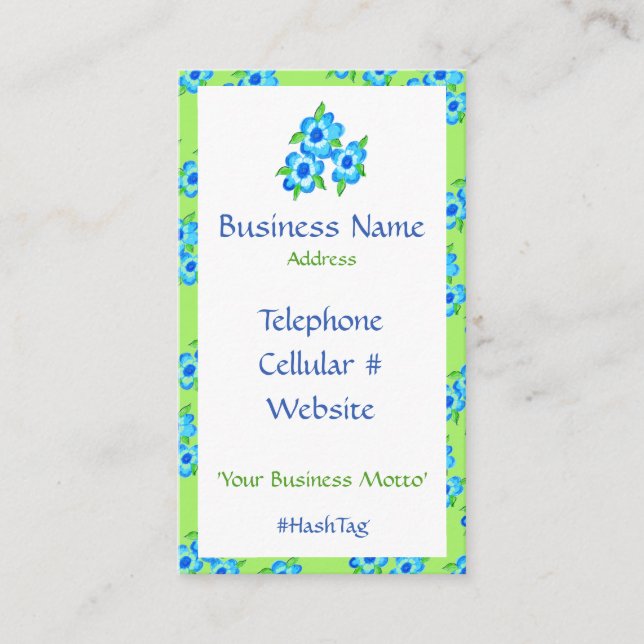 Hübsche Blume und Visitenkarte (Vorderseite)