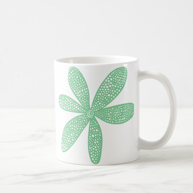 Hübsche Blume - verblasste Grün Kaffeetasse (Rechts)