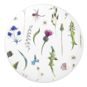 Hübsche Blume Verdunkelung des Dragonfly-Designs Keramikknauf