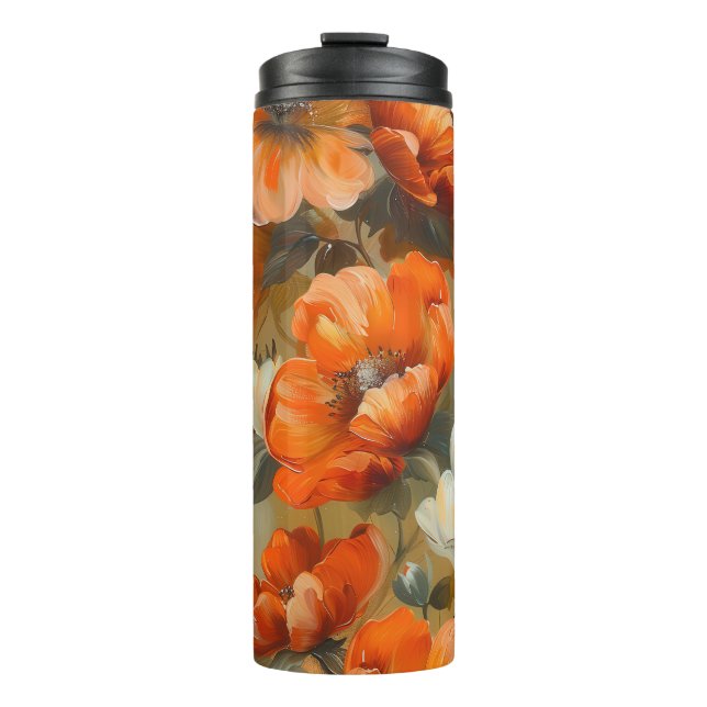 HÜBSCHE BLUME VON ORANGE FALL POPPY THERMOSBECHER (Vorderseite)