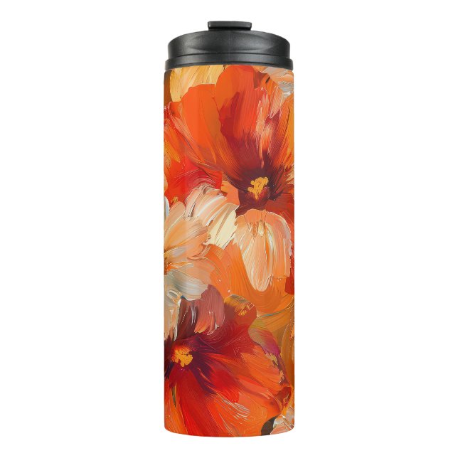 HÜBSCHE BLUME VON ORANGE FALL POPPY THERMOSBECHER (Vorderseite)