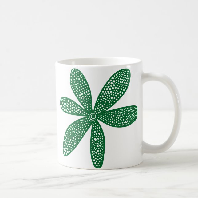 Hübsche Blume - Waldgrün Kaffeetasse (Rechts)