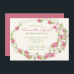 Hübsche Blume Wreath Geburtstagsparty Einladung<br><div class="desc">Unsere hübsche Aquarelle Frühling Blume Blüte Geburtstagsfeier ist perfekt für eine erwachsene Geburtstagsfeier für jedes Alter Mädchen, einschließlich eines süßen 16. Geburtstages, 21. Geburtstag, 30. Geburtstag, 35. Geburtstag, 40. Geburtstag, 50. Geburtstag. Moderne, stilvolle & schicke Geburtstagsfeier Einladung mit einem wunderschönen Weinblatt mit hübschem Aquarell blüht Set auf einem eleganten cremefarbenen...</div>