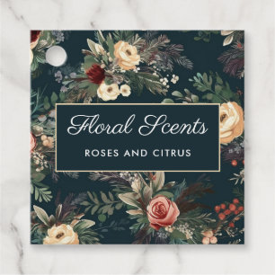 Hübsche Blumen-Candle-Tag mit Logo Geschenkanhänger