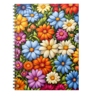 Hübsche Blumen, hell gefärbt, Notizblock