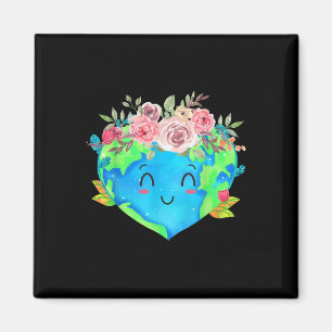 Hübsche Blumen Krone Planet Frühling Natur Frieden Magnet