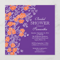 Hübsche Blumen-modernes lila u. orange Brautparty