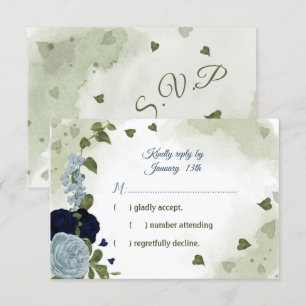 hübsche Blumen und bläuliche Blumen RSVP Karte