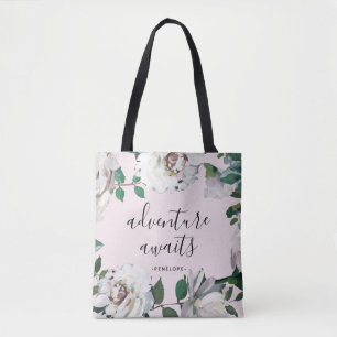 Hübsche Blumenabenteuer warten mit Name Tasche