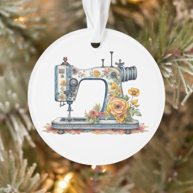 Hübsche BlumenantikNähmaschine Weihnachten Ornament (Baum)