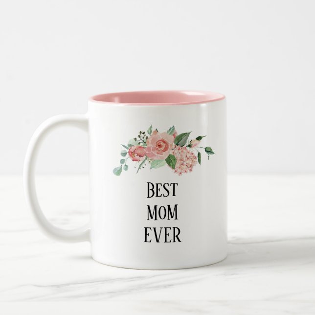 Hübsche Blumenbester aller Mama Zwei-Tonen-Kaffee- Zweifarbige Tasse (Links)